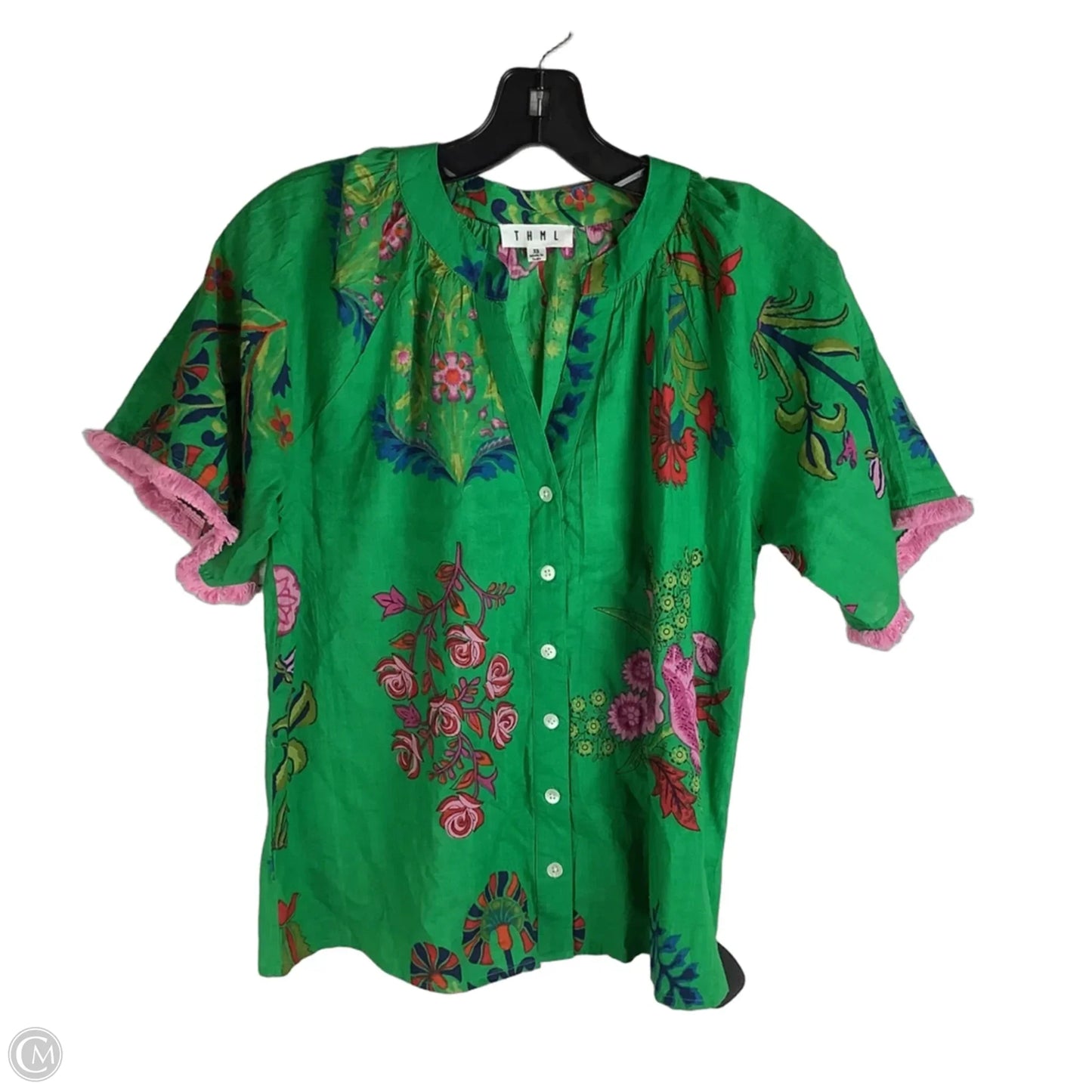 Top Short Sleeve By Thml In Green, Size: Xs