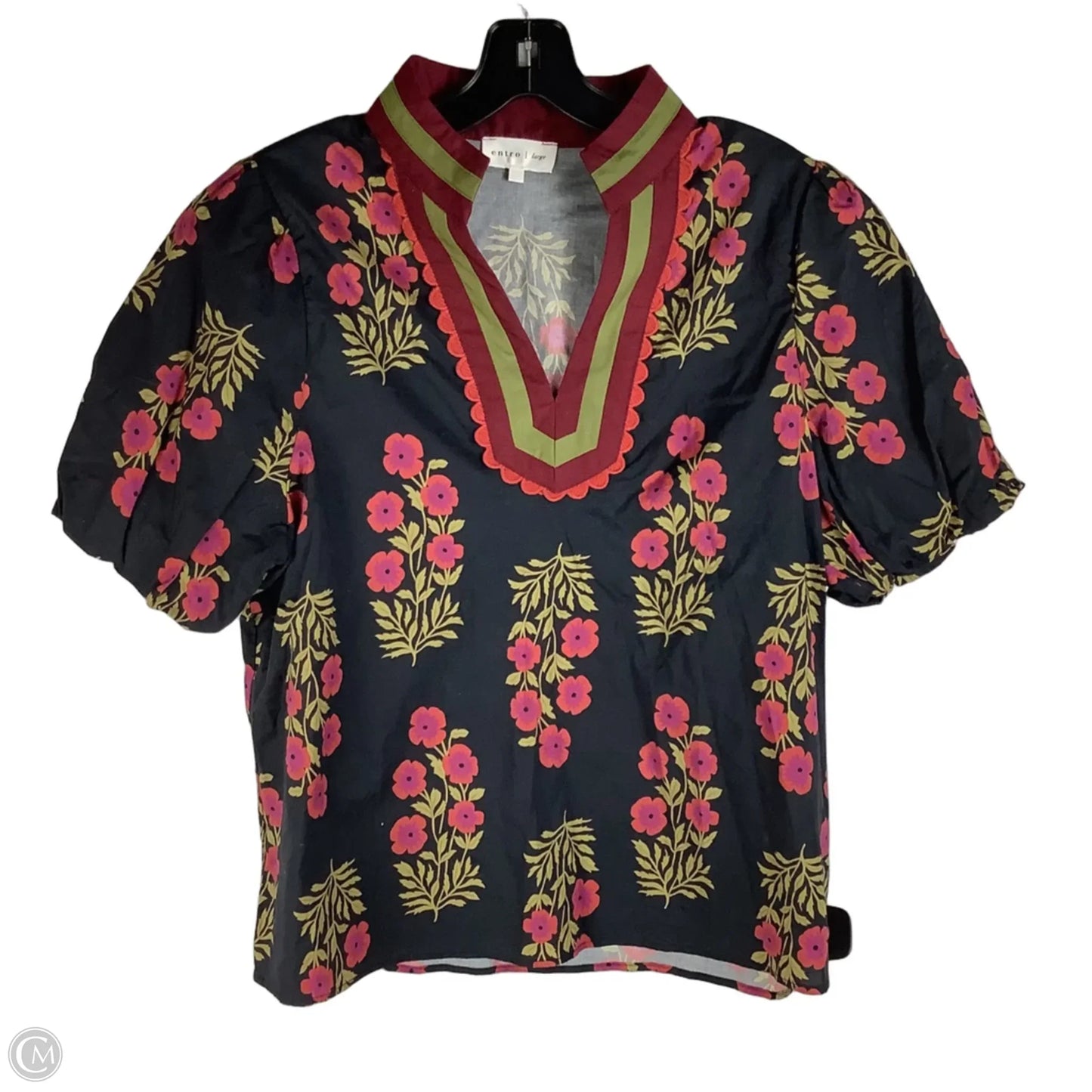 Top Short Sleeve By Entro In Floral Print, Size: L
