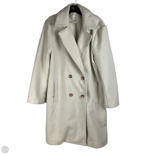 Coat Faux Fur & Sherpa By Loft In Cream, Size: L