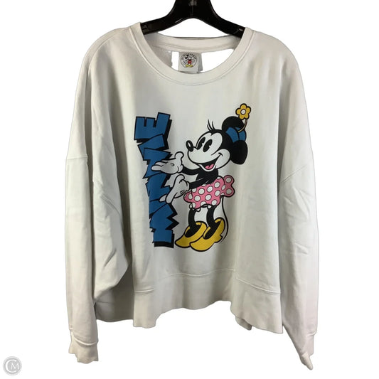 Sweatshirt Crewneck By Disney In White, Size: Xl