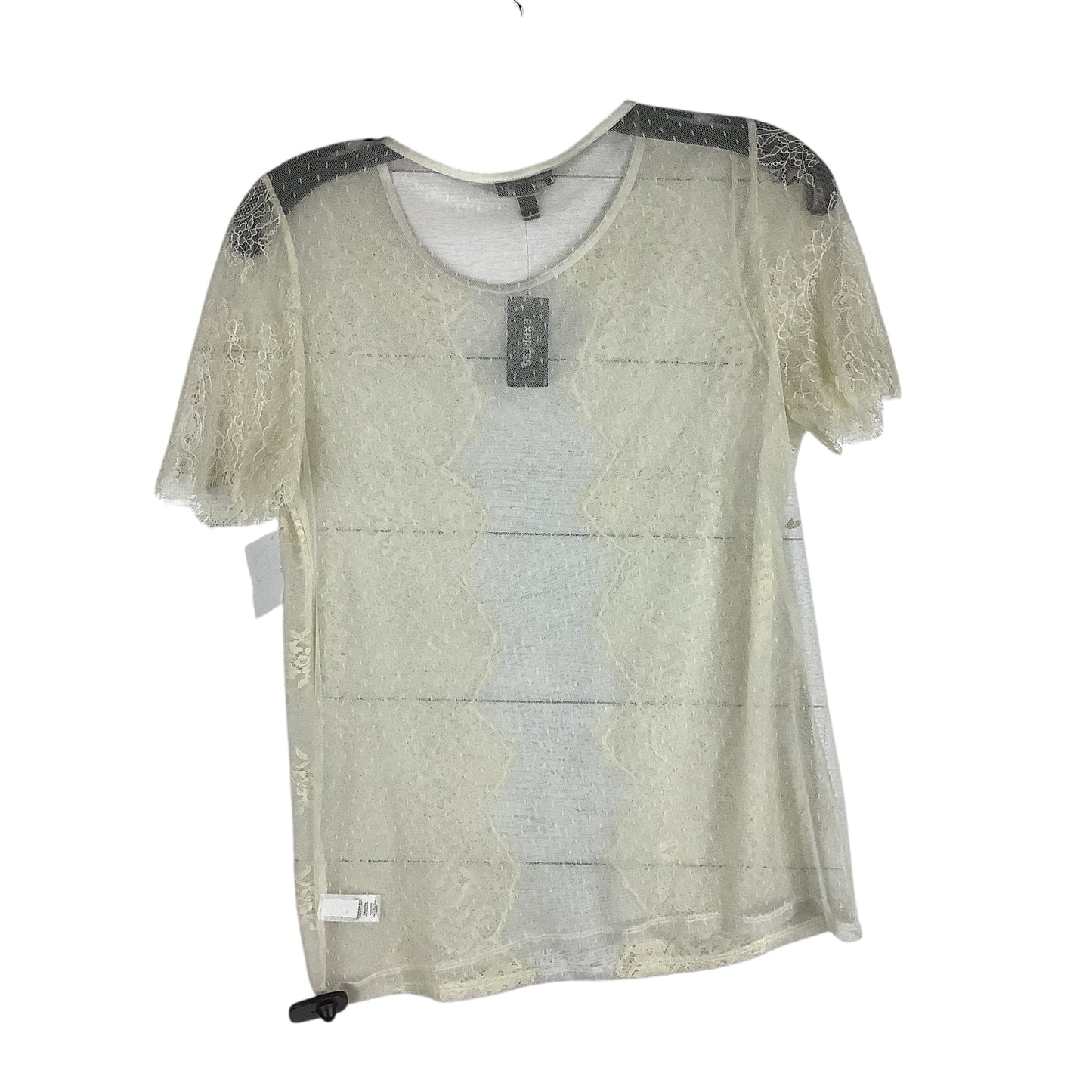 Top Short Sleeve Basic By Express In Cream, Size: S