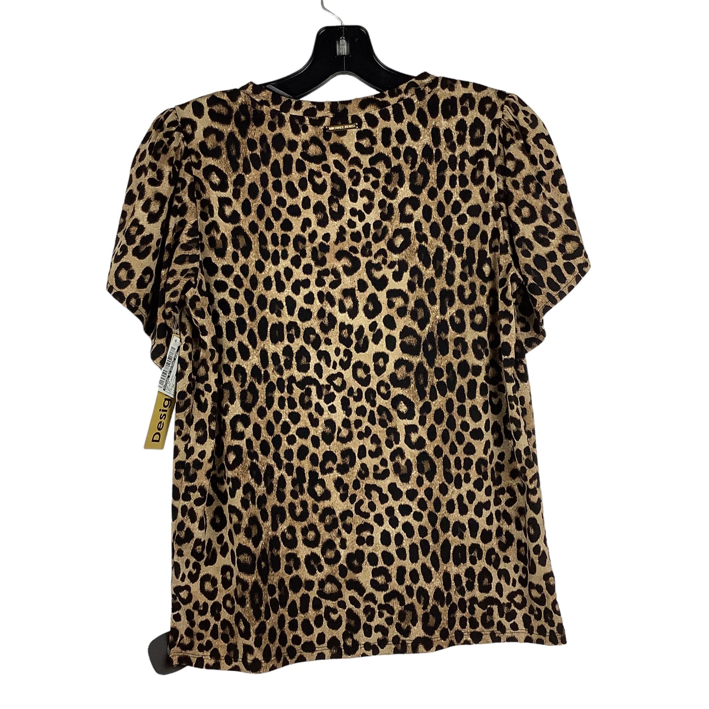 Animal Print Top Short Sleeve Michael By Michael Kors, Size Xs