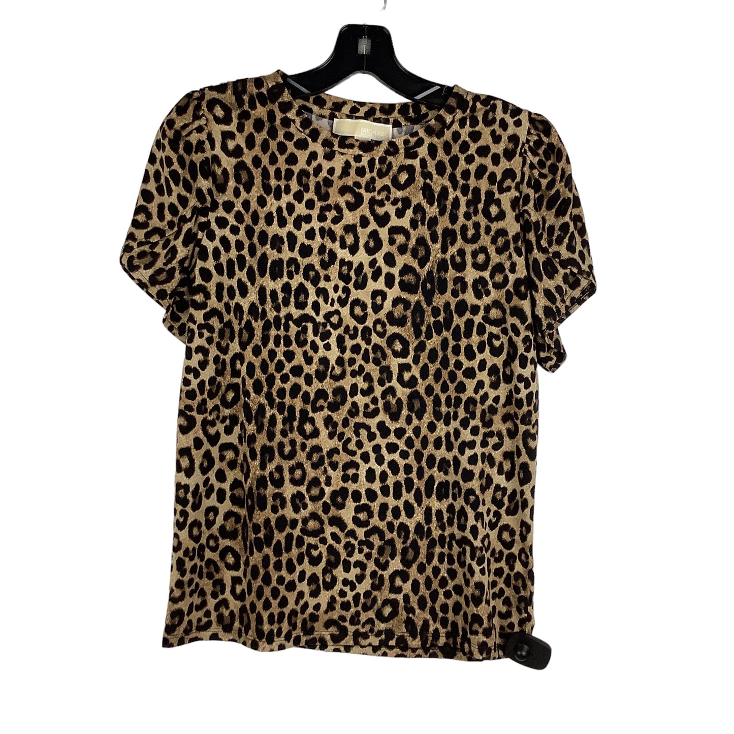 Animal Print Top Short Sleeve Michael By Michael Kors, Size Xs