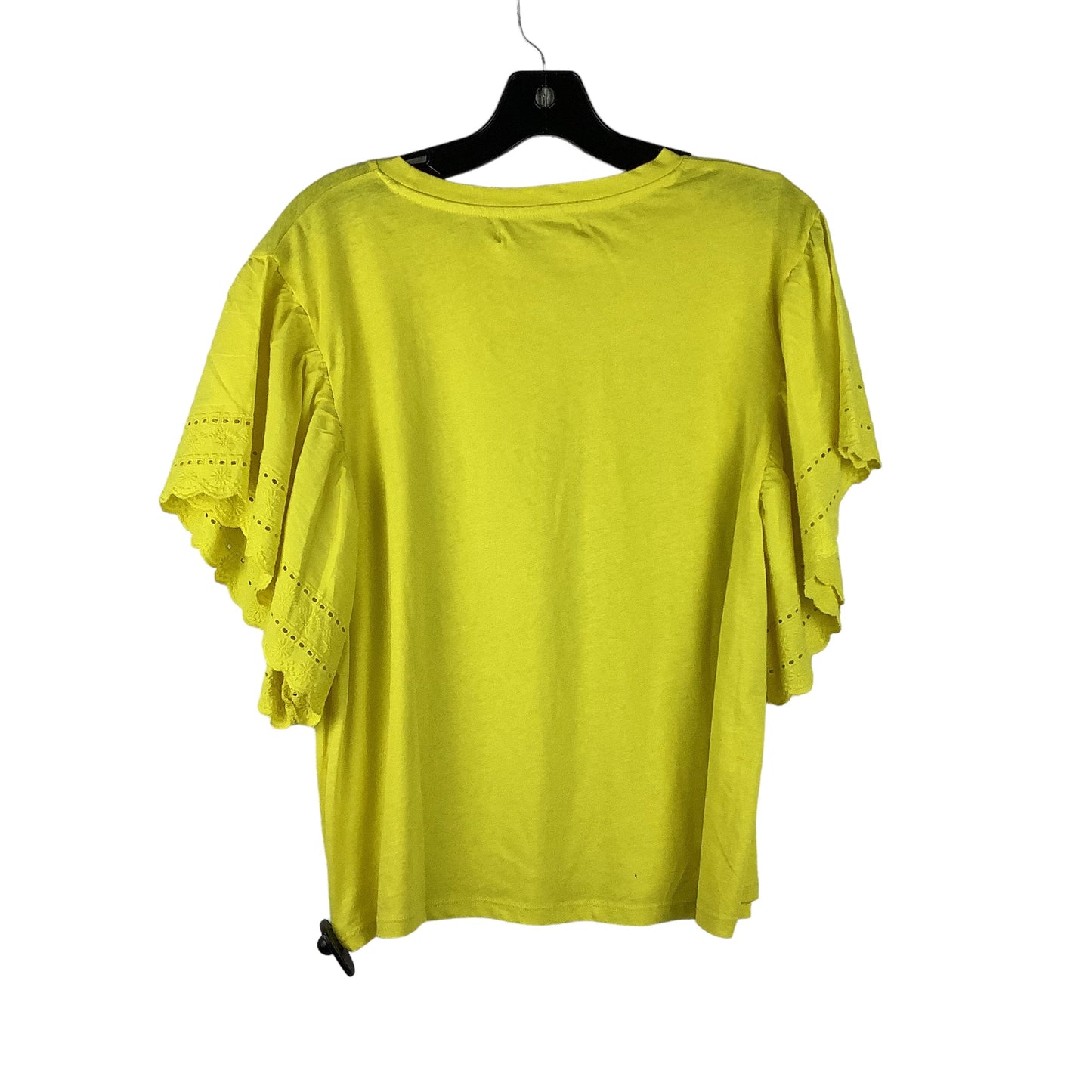 Yellow Top Short Sleeve Clothes Mentor, Size L