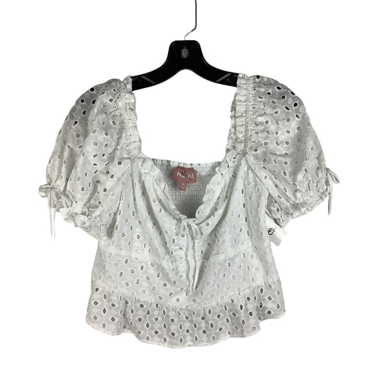 White Top Short Sleeve Designer Show Me Your Mumu, Size Xl