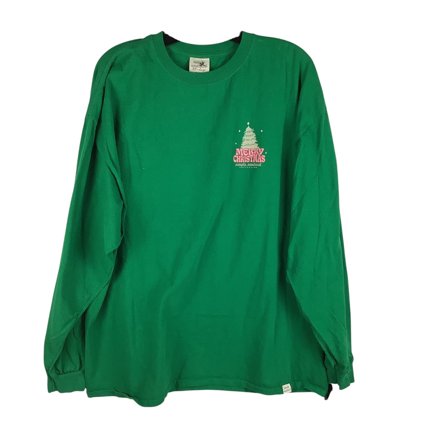 Top Long Sleeve By Simply Southern In Green, Size: Xxl