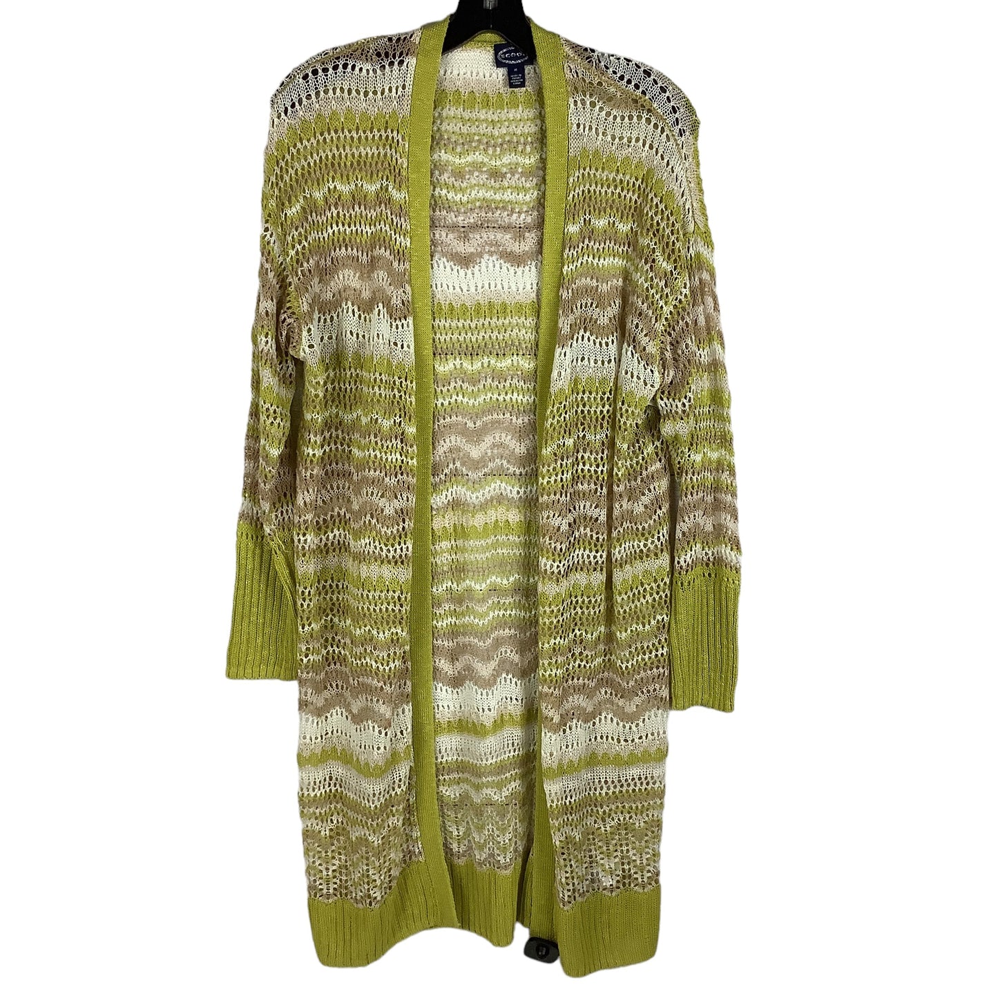 Sweater Cardigan By Scoop In Green, Size: M