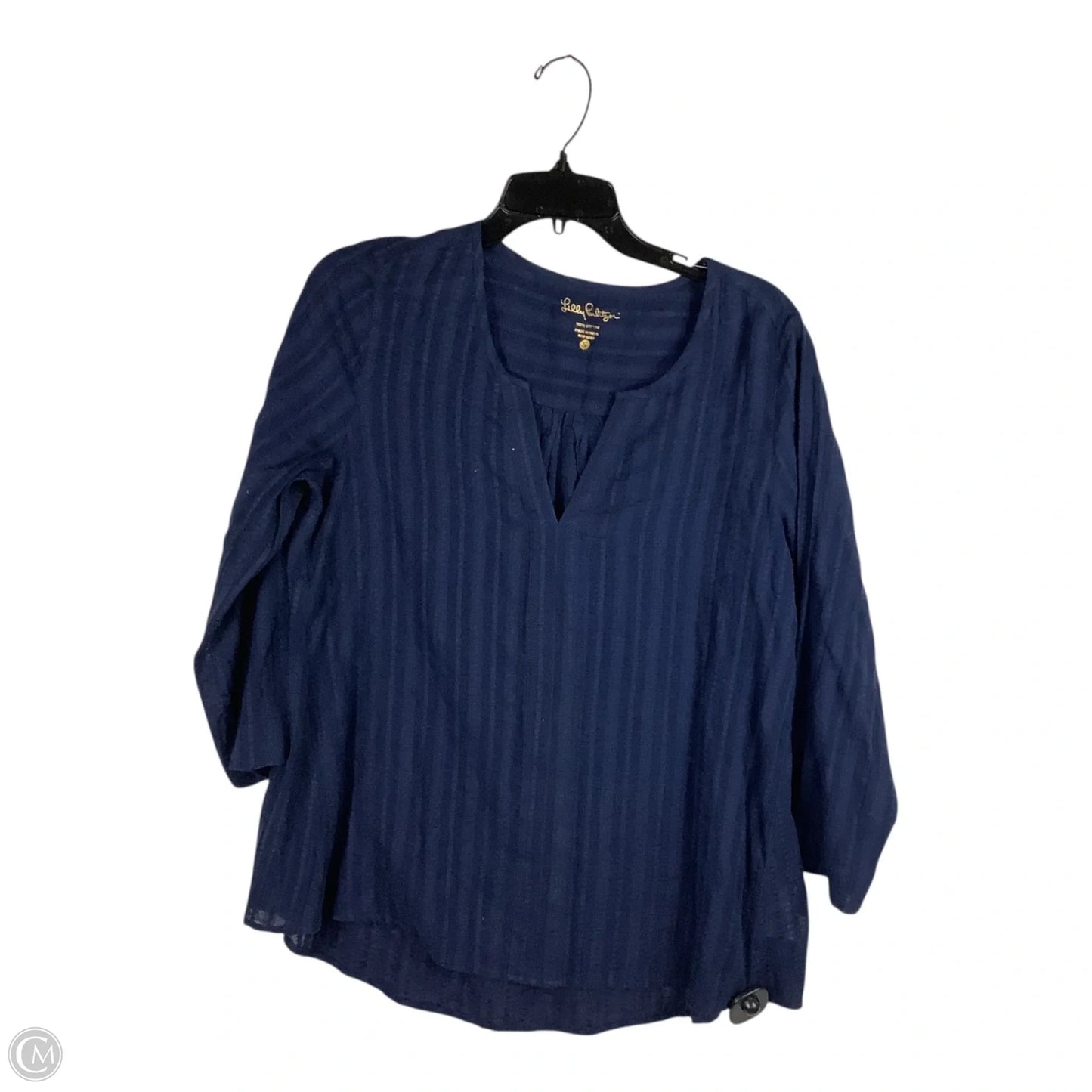 Top Long Sleeve Designer By Lilly Pulitzer In Blue, Size: S