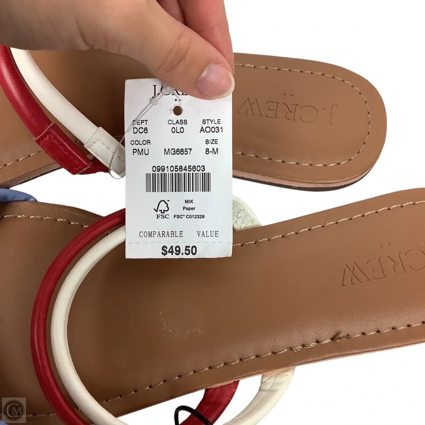 Sandals Flats By J. Crew In Multi-colored, Size: 8