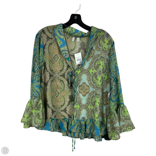 Top Long Sleeve By Cato In Green, Size: L