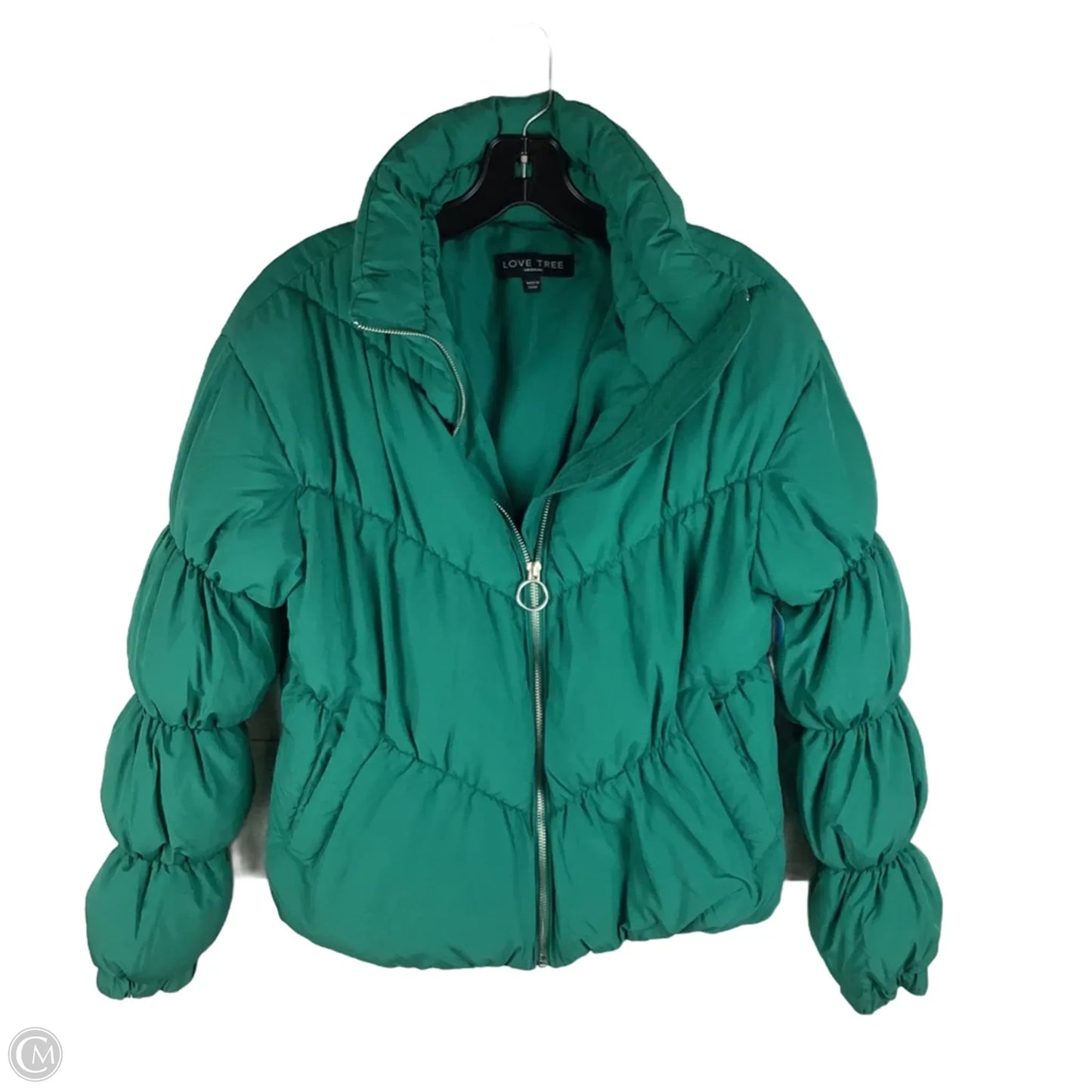 Coat Puffer & Quilted By Love Tree In Green, Size: M