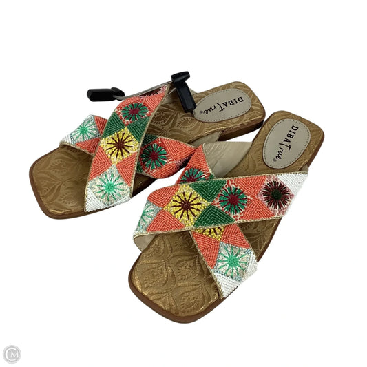 Sandals Flats By Diba In Multi-colored, Size: 10