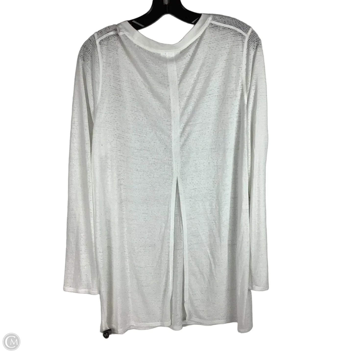 Athletic Top Long Sleeve Collar By Lululemon In White, Size: 12