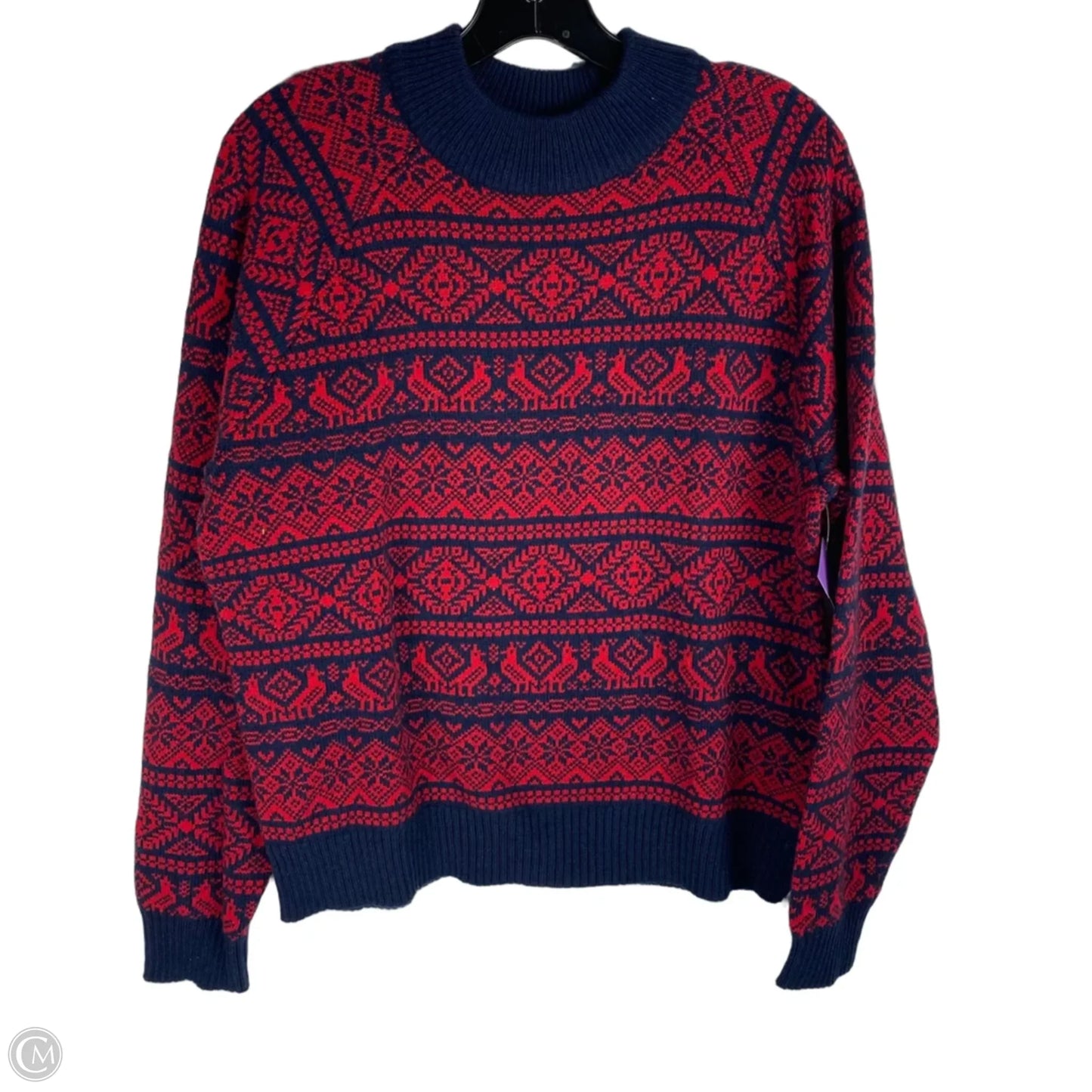 Sweater By J. Crew In Blue & Red, Size: L