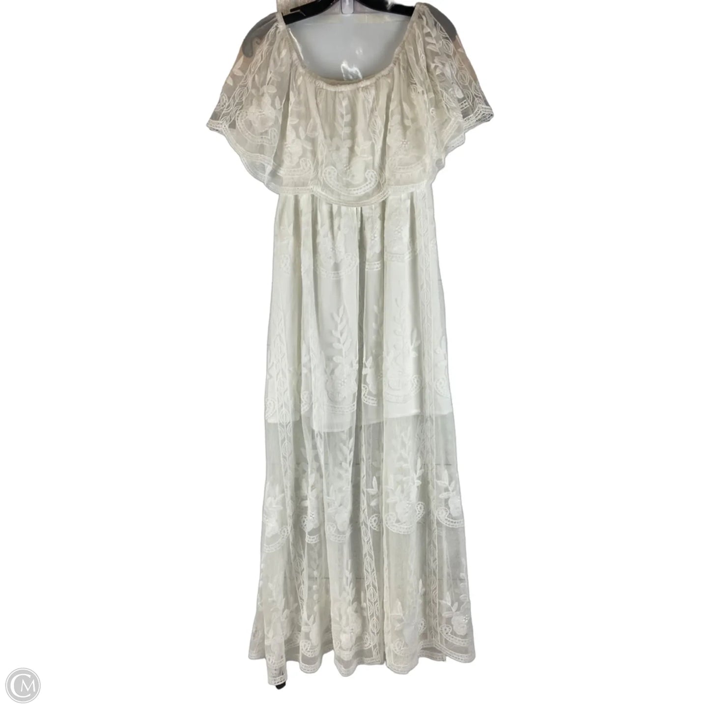 Dress Party Long By Clothes Mentor In White, Size: S