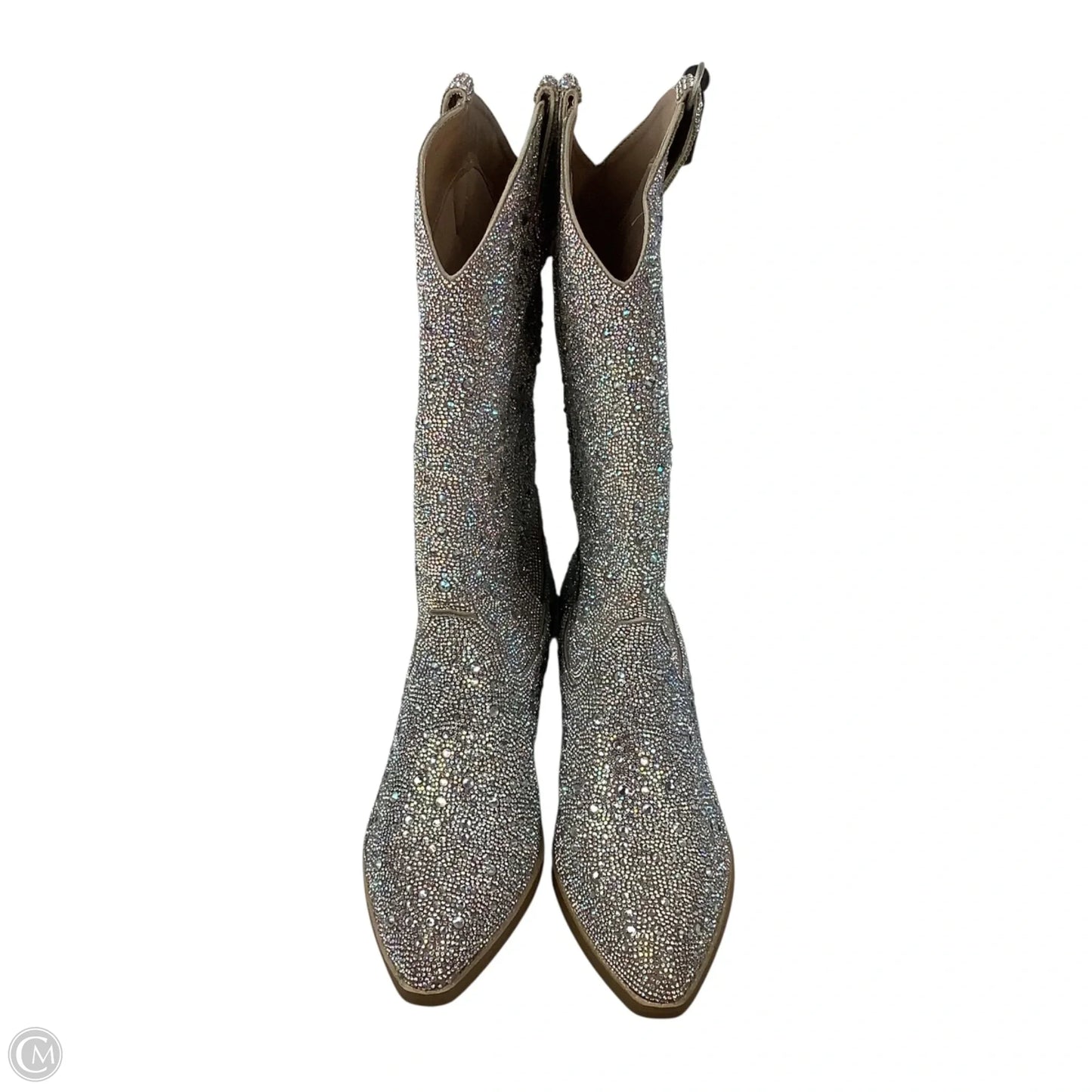 Boots Mid-calf Heels By Madden Girl In Silver, Size: 10
