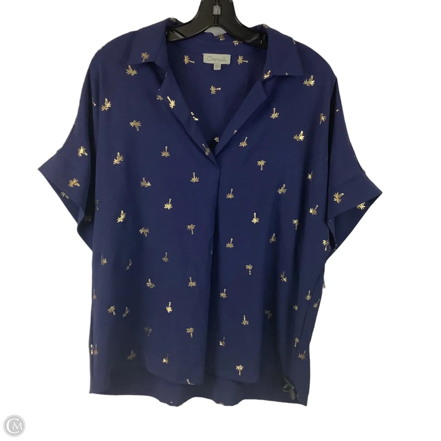 Top Short Sleeve By Chenault In Blue, Size: Xl