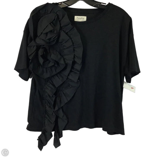 Top Short Sleeve By Cmb In Black, Size: S