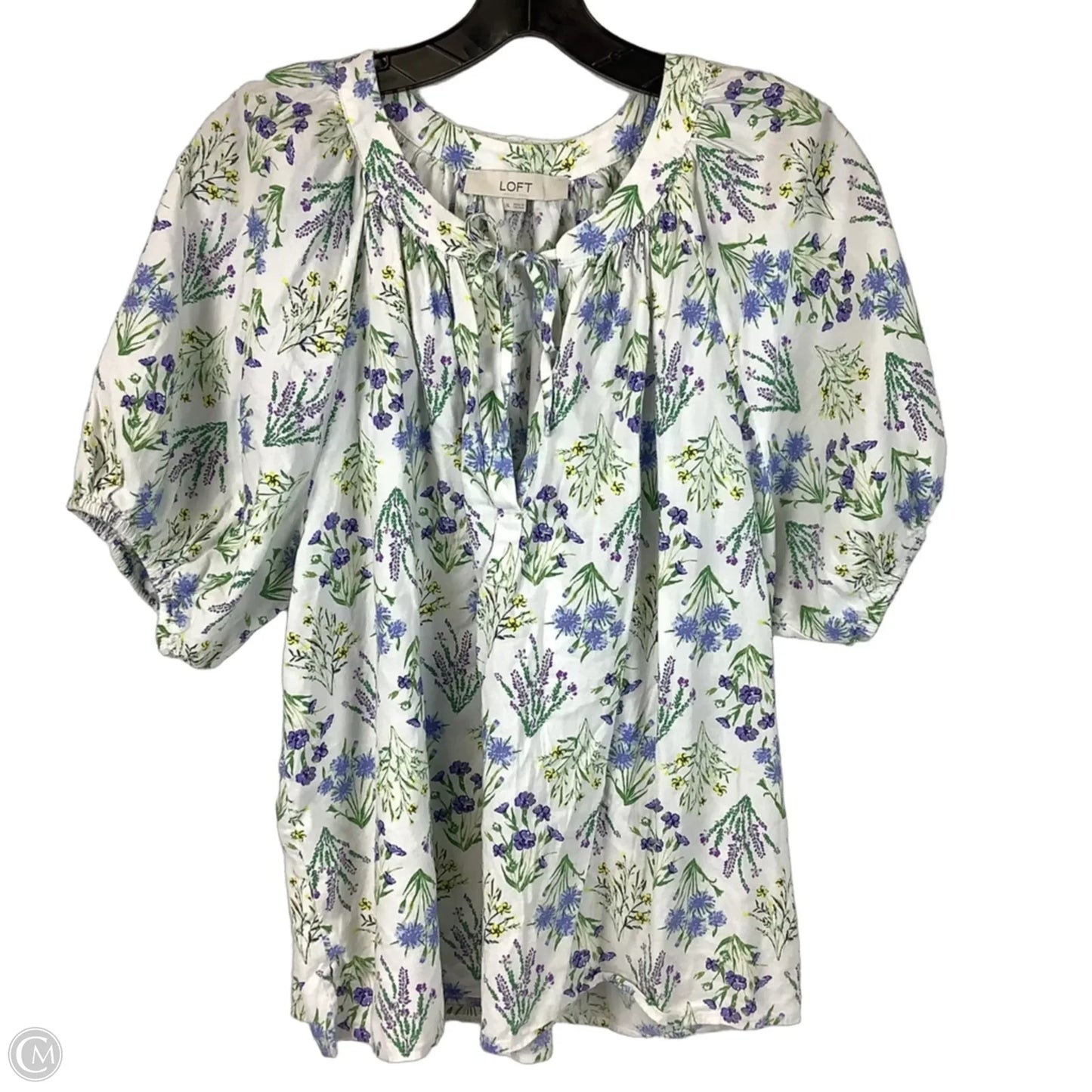 Top Short Sleeve By Loft In Floral Print, Size: Xl