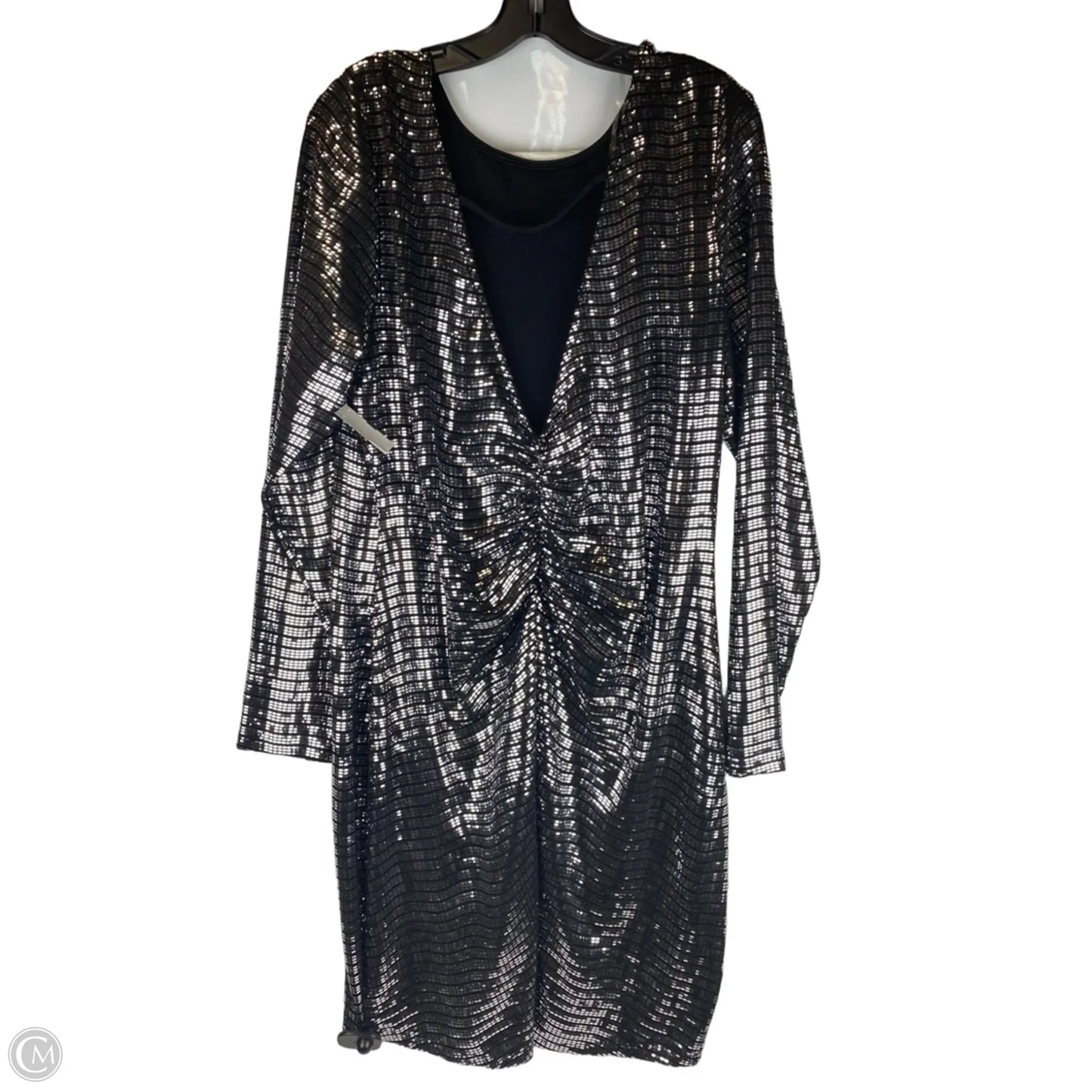 Dress Party Midi By Clothes Mentor In Silver, Size: 3