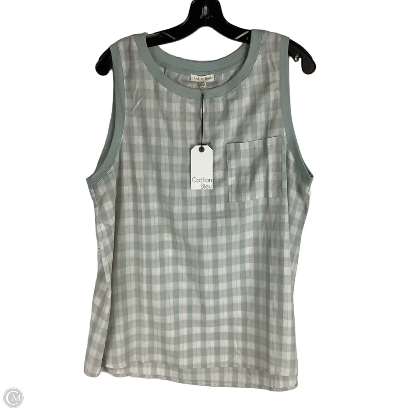 Top Sleeveless By Cotton Bleu In Checkered Pattern, Size: Xl