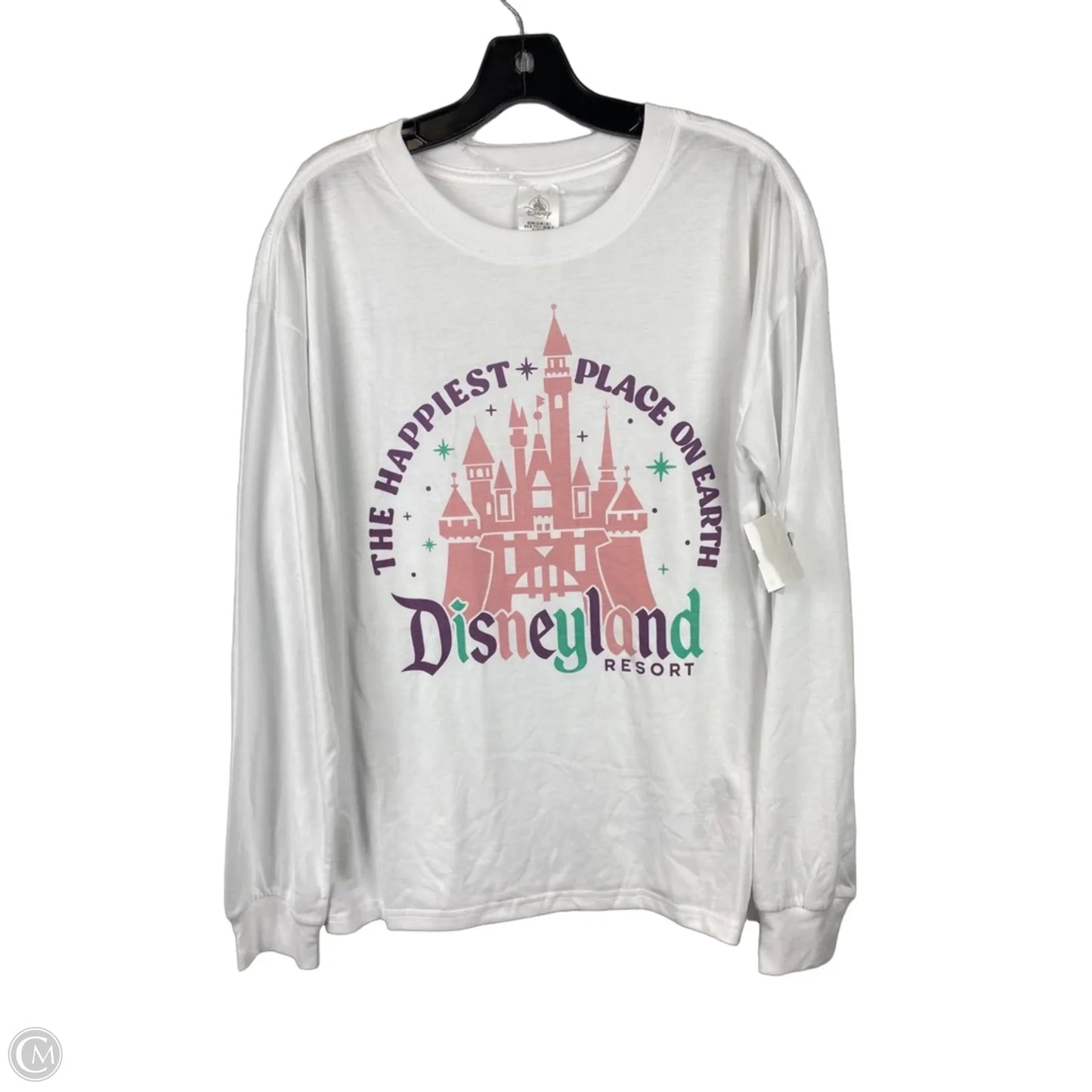 Top Long Sleeve By Disney In White, Size: L