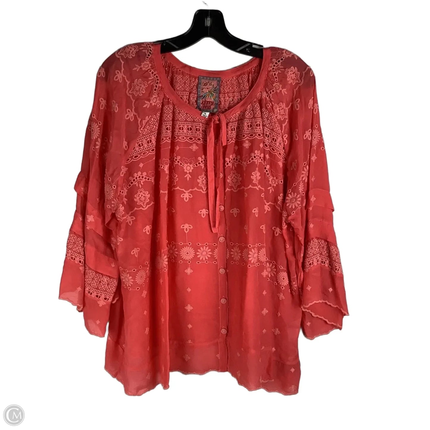 Top Long Sleeve By Johnny Was In Pink, Size: Xl