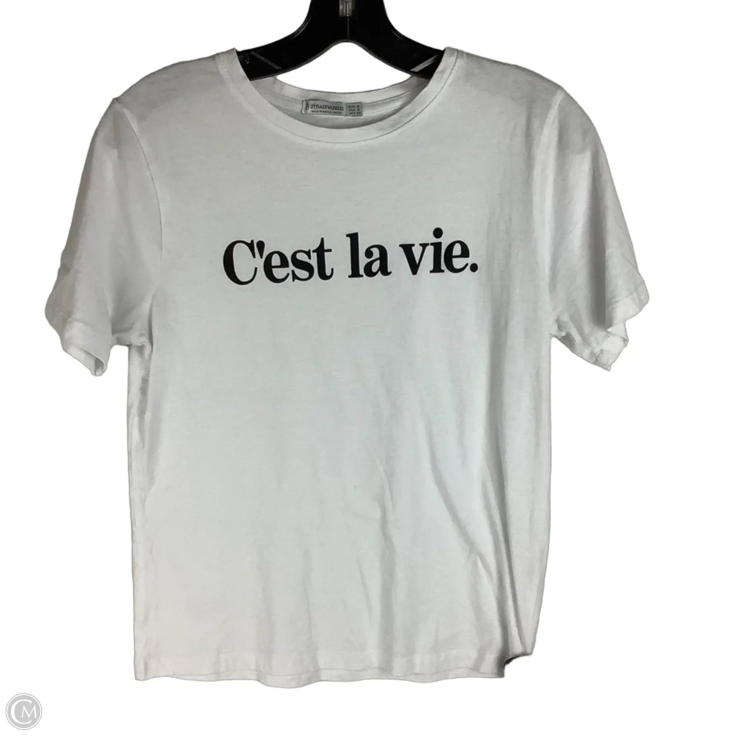 Top Short Sleeve By Stradivarius In White, Size: S