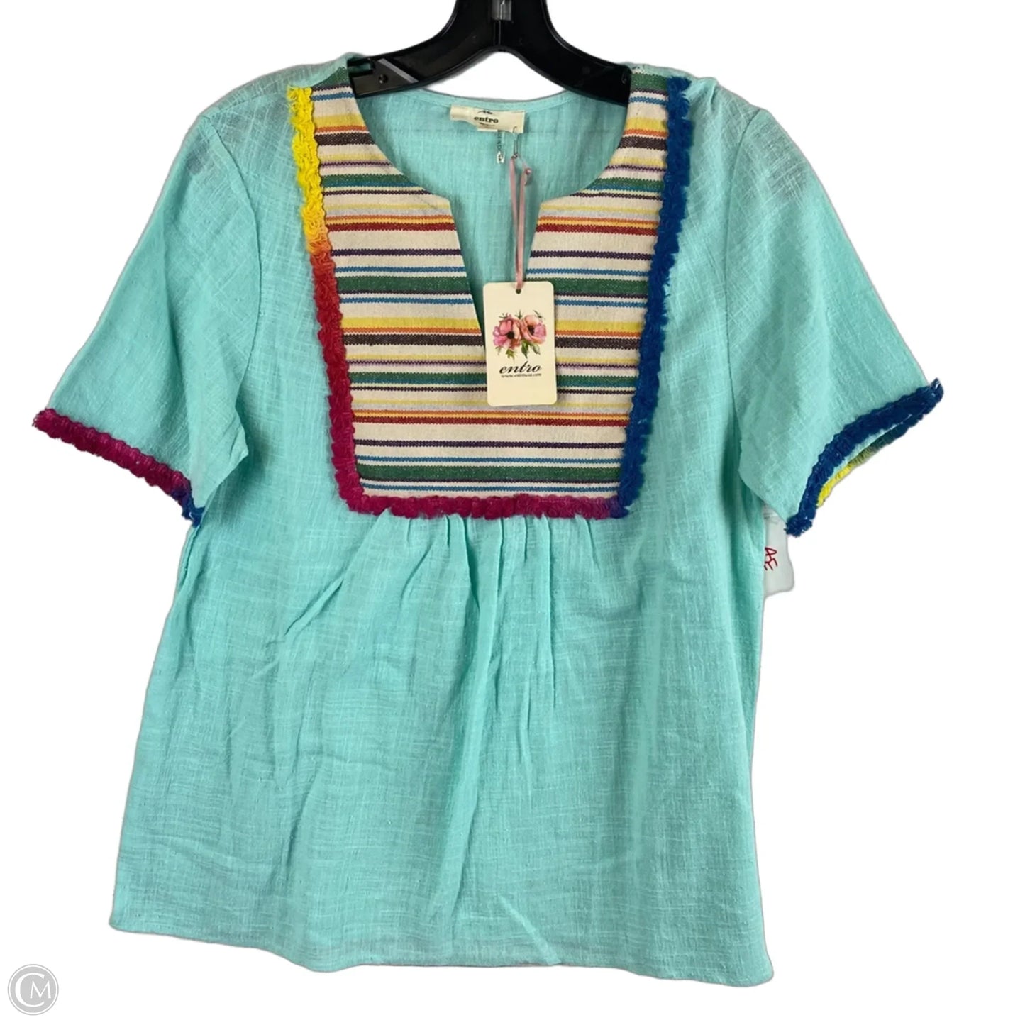 Top Short Sleeve By Entro In Blue, Size: S