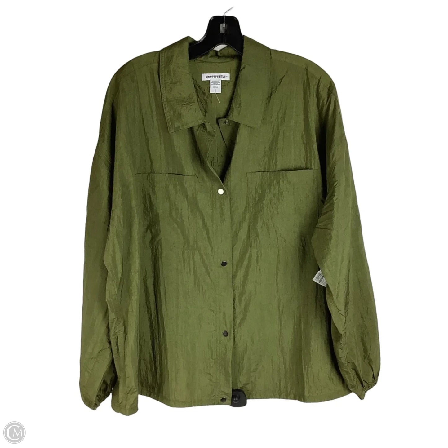 Top Long Sleeve By Athleta In Green, Size: L