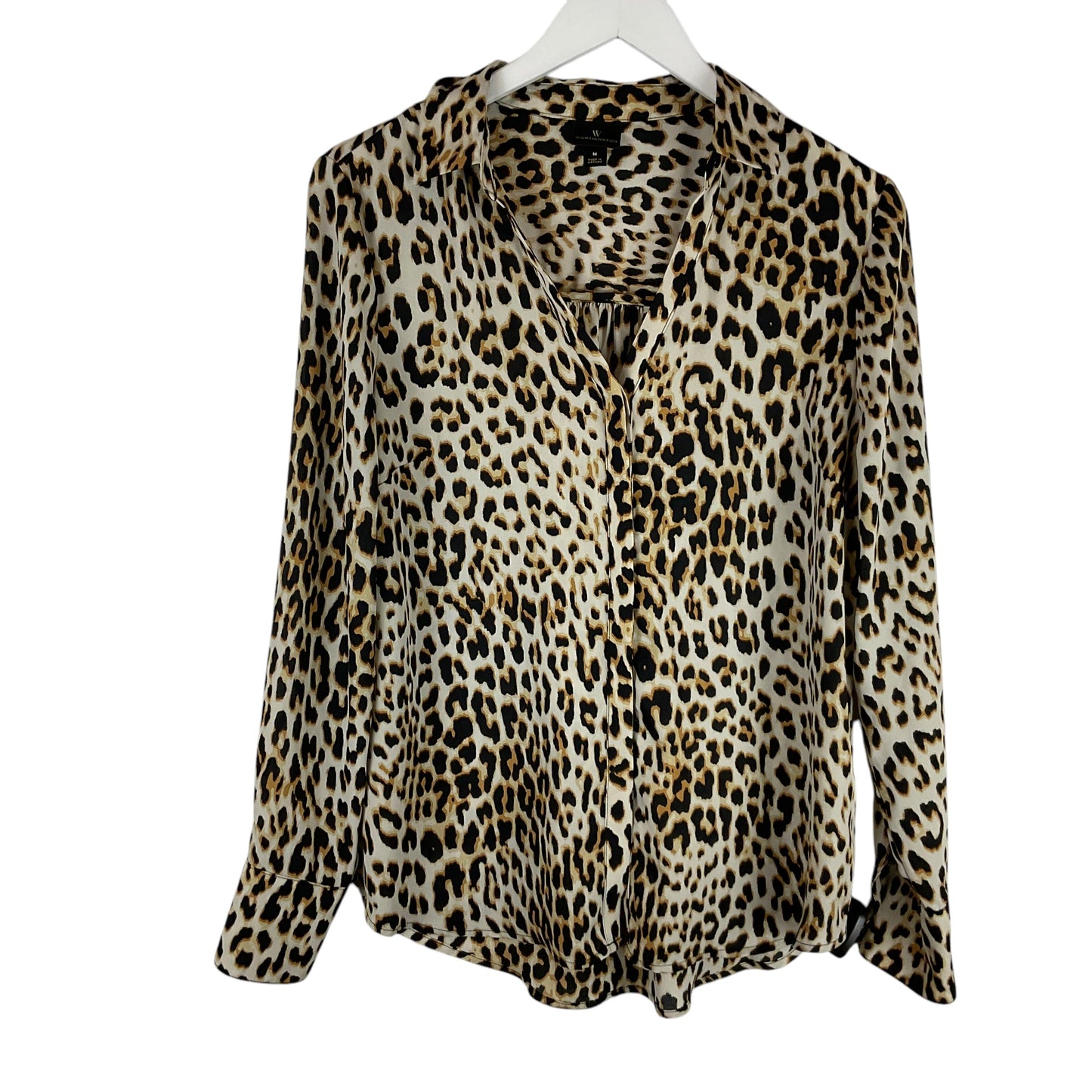 Top Long Sleeve By Worthington In Animal Print, Size: M