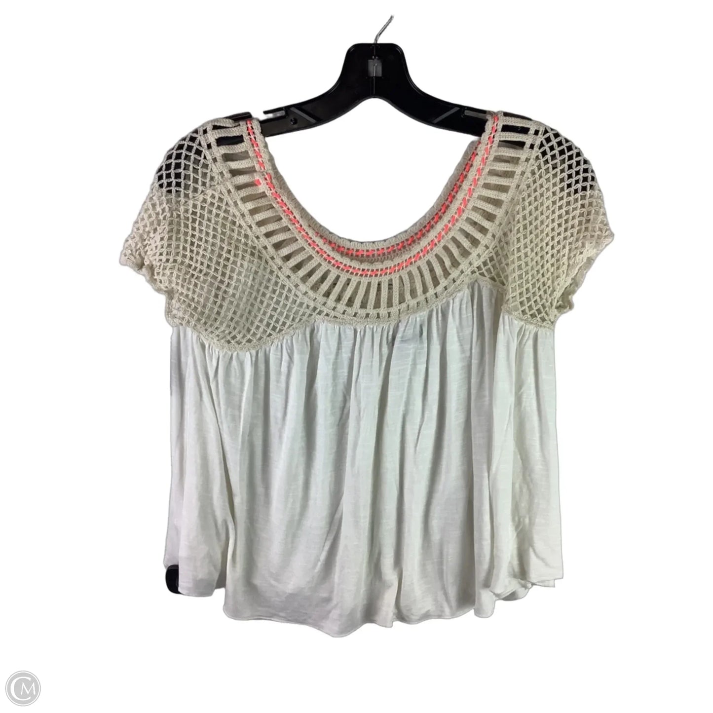 Top Short Sleeve By American Eagle In Cream, Size: S