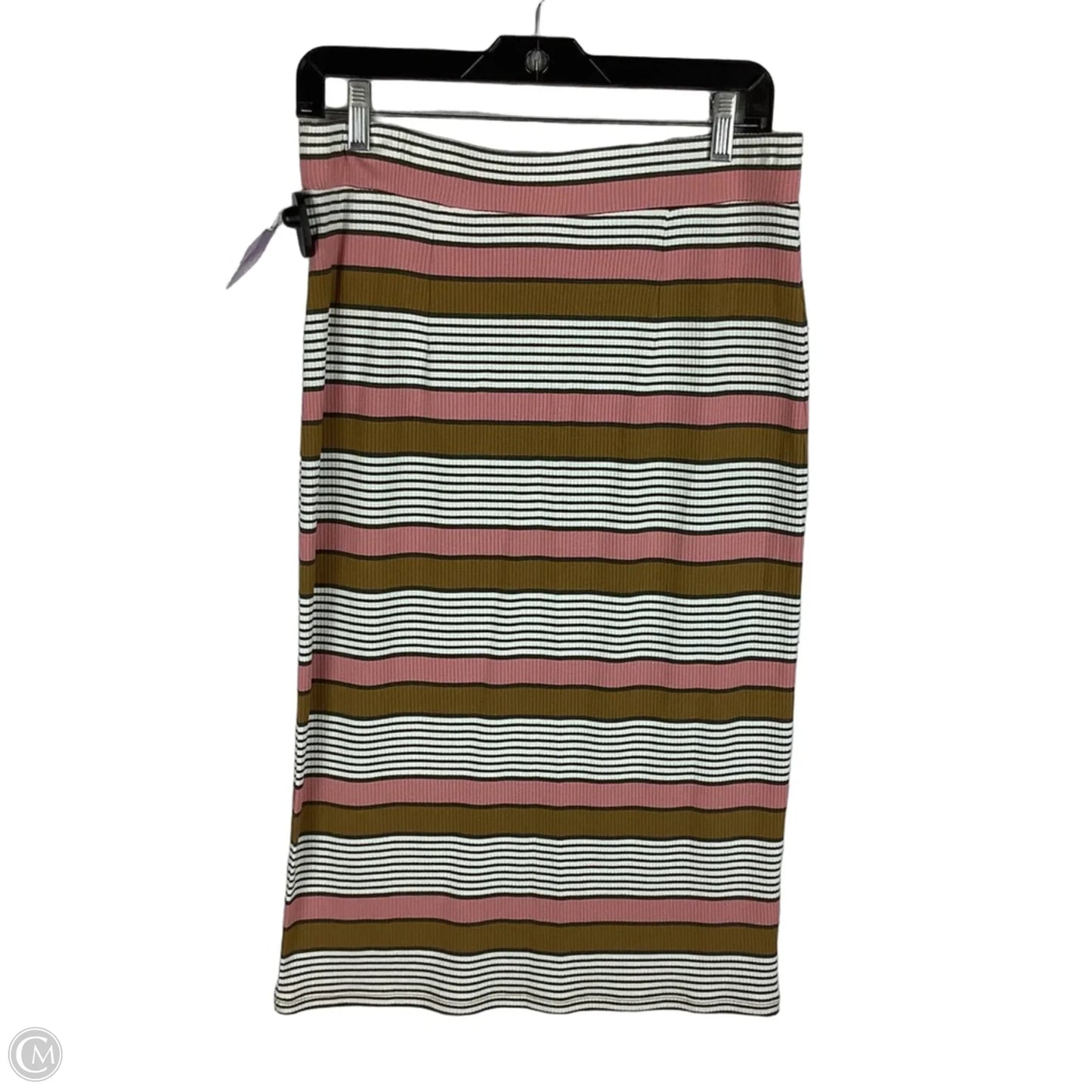 Skirt Midi By Loft In Striped Pattern, Size: M