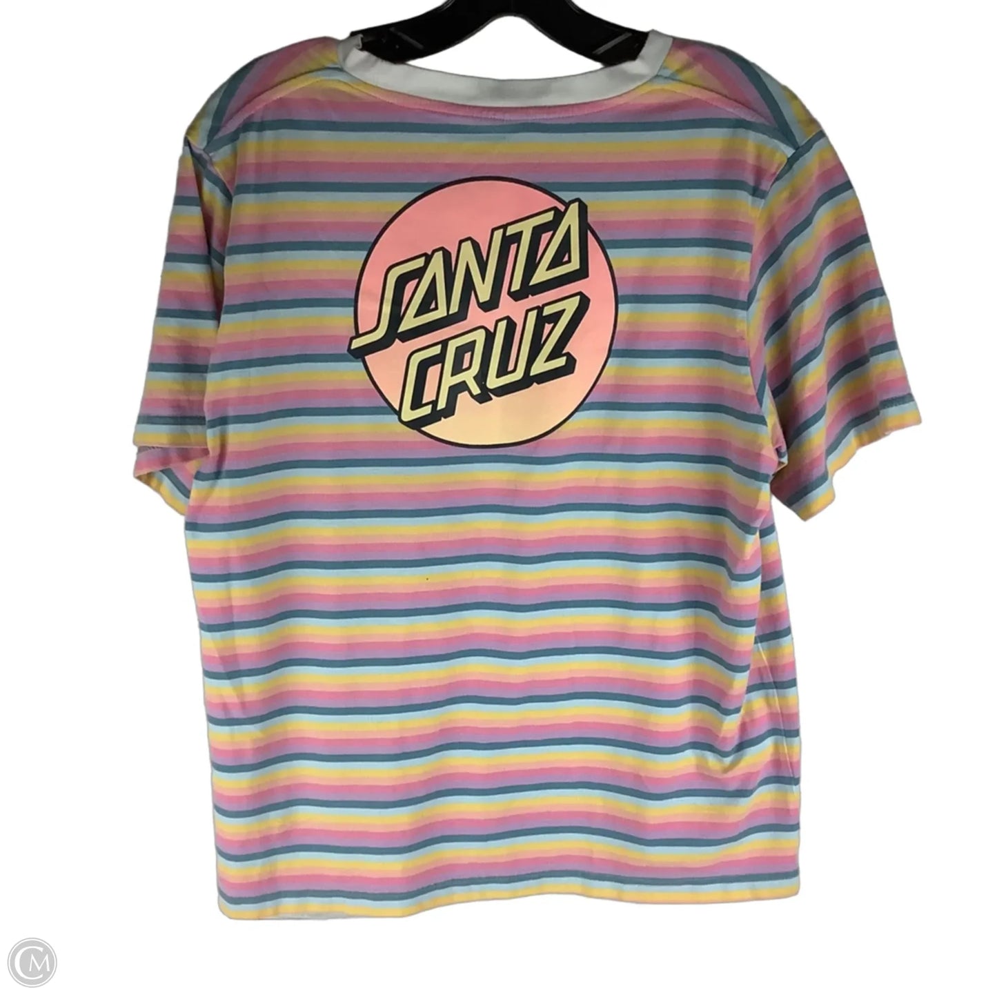 Top Short Sleeve Basic By Clothes Mentor In Striped Pattern, Size: L
