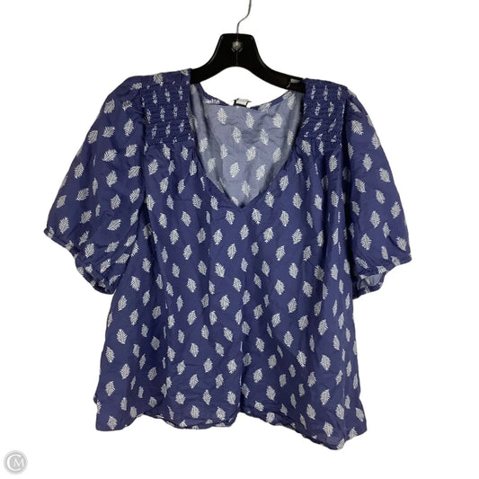 Top Short Sleeve By J. Crew In Blue, Size: 3x