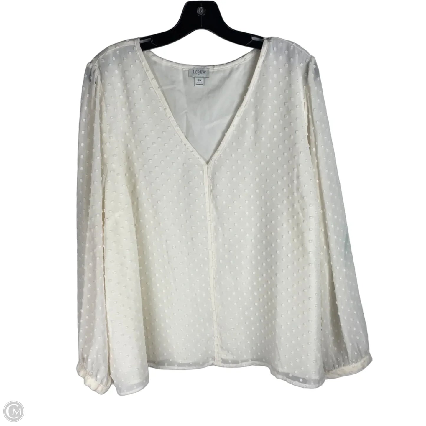 Top Long Sleeve By J. Crew In Cream, Size: 3x