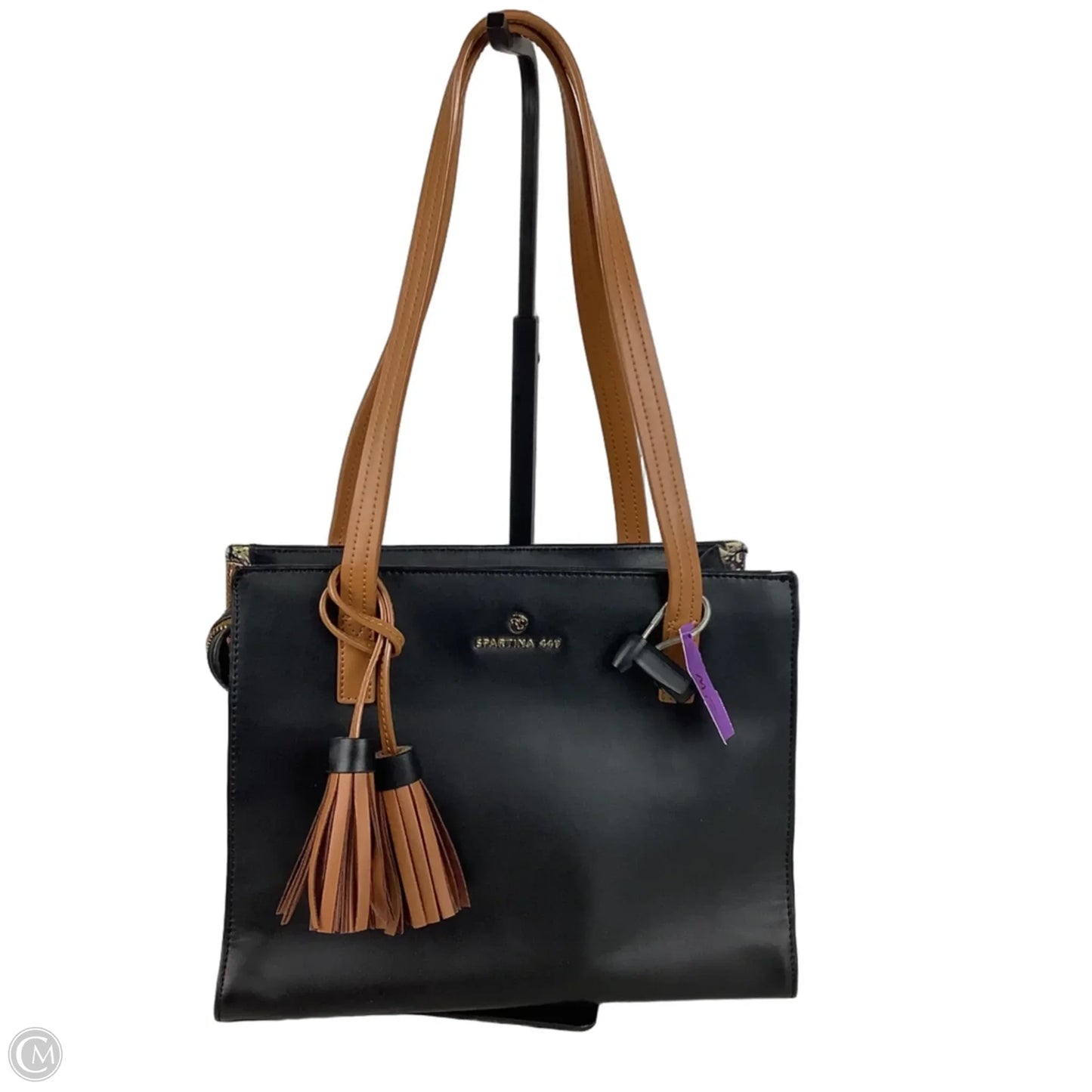Handbag Leather By Spartina, Size: Medium