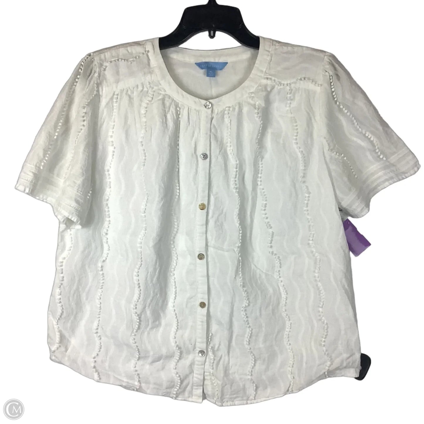 Top Short Sleeve By Draper James In White, Size: Xl