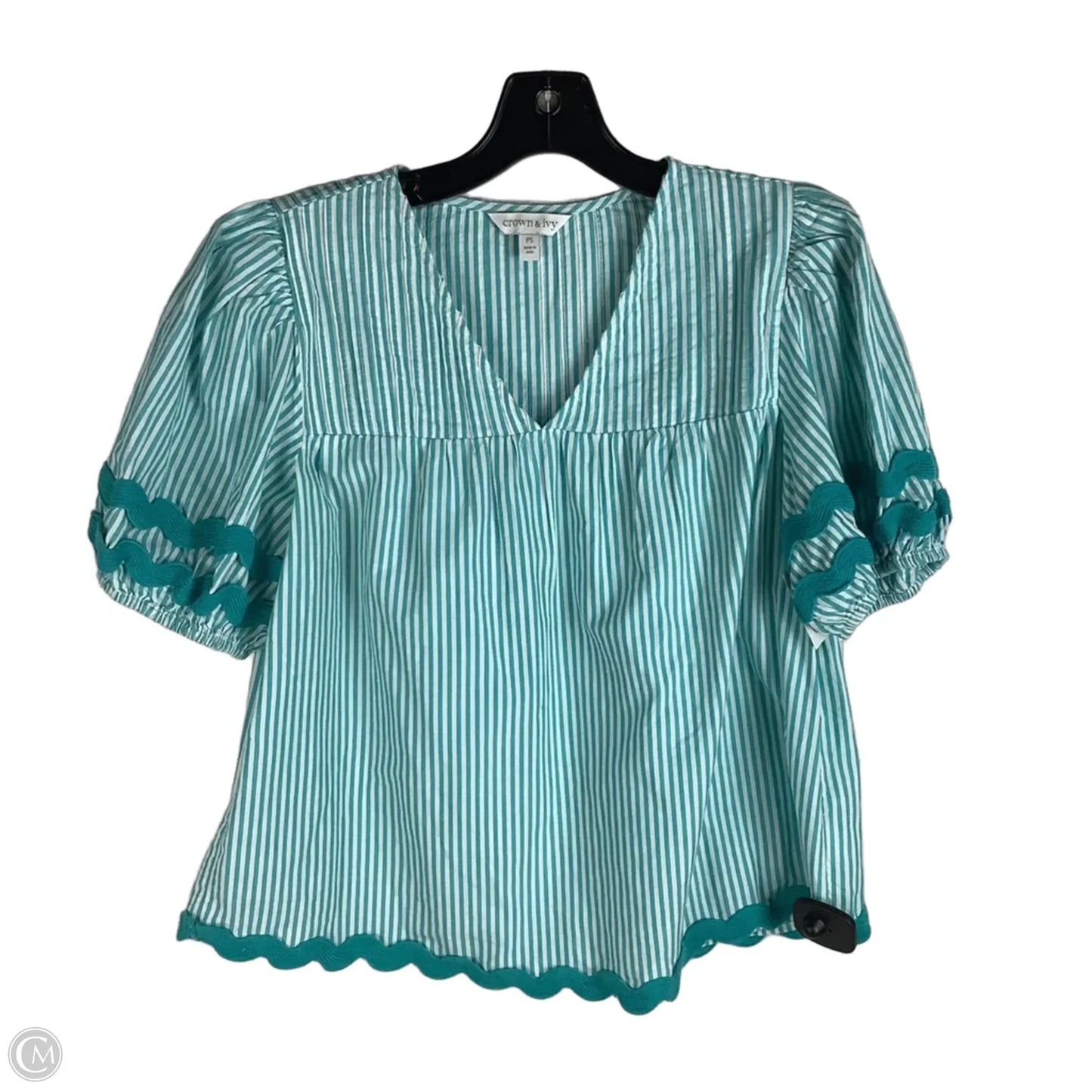 Top Short Sleeve By Crown And Ivy In Striped Pattern, Size: Sp