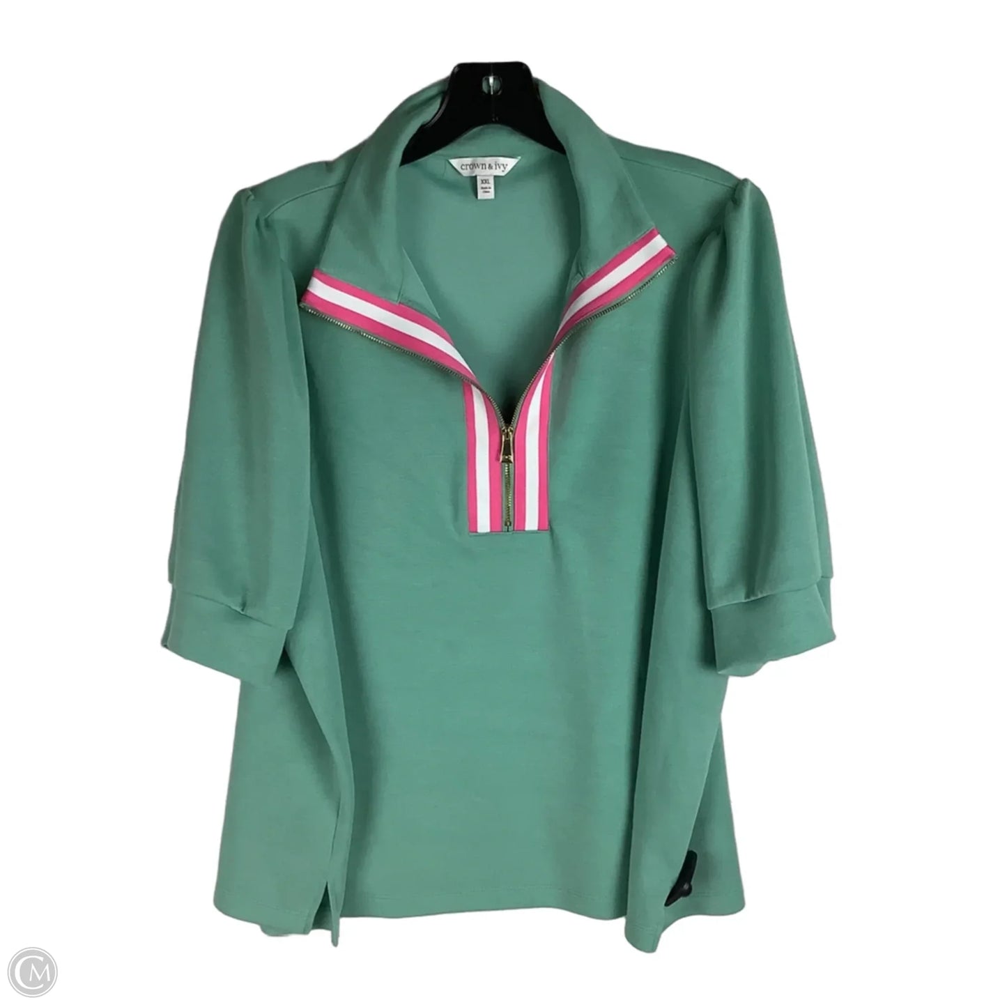 Top Short Sleeve By Crown And Ivy In Green, Size: Xxl