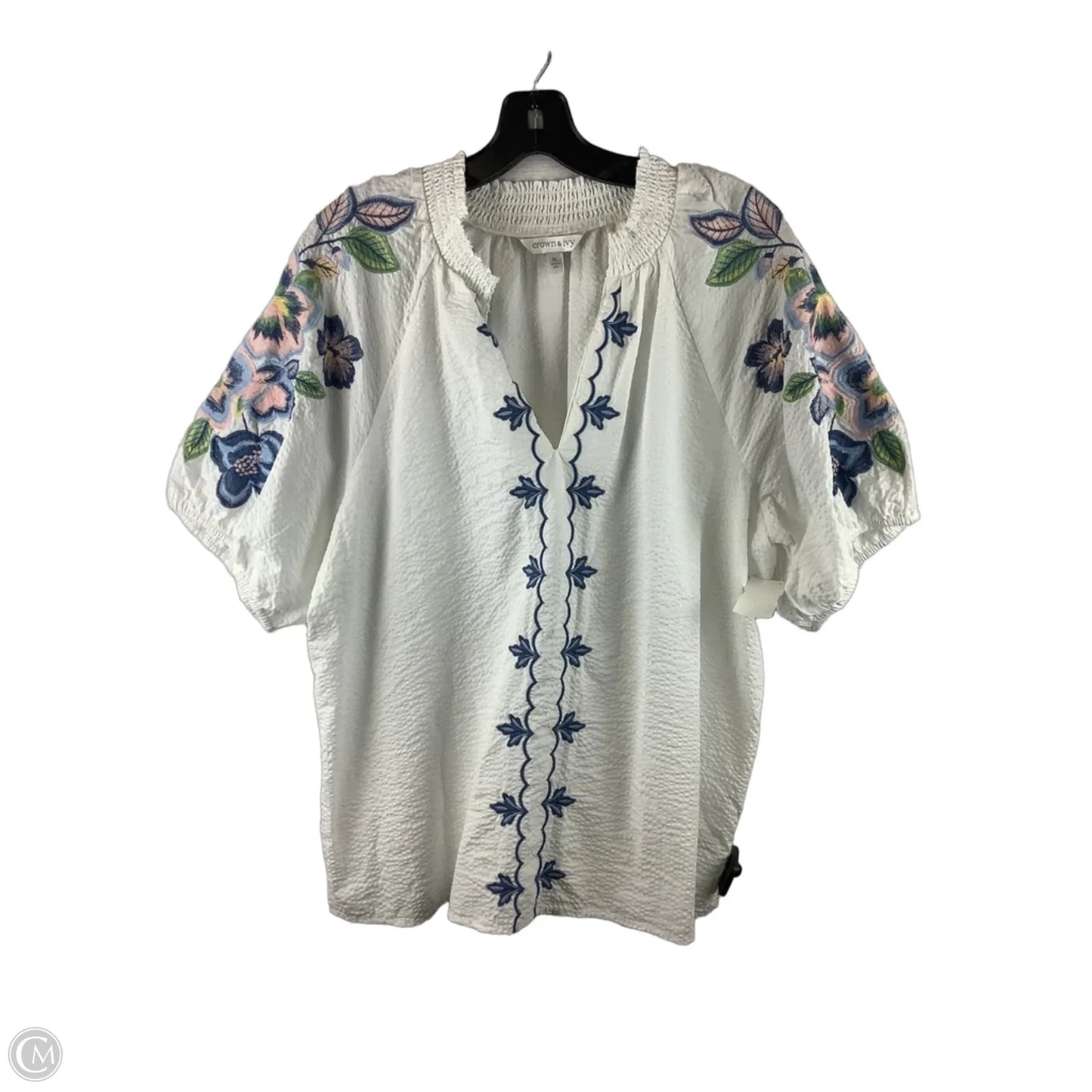 Top Short Sleeve By Crown And Ivy In White, Size: Xl