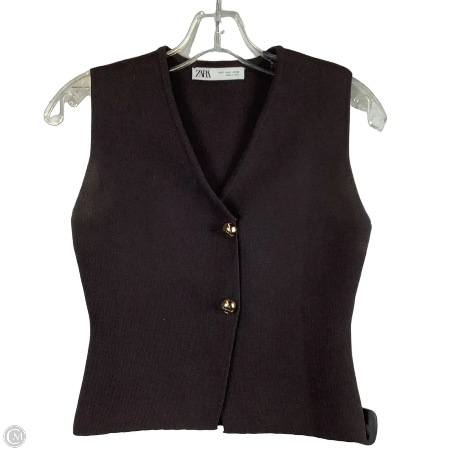 Vest Sweater By Zara In Brown, Size: S