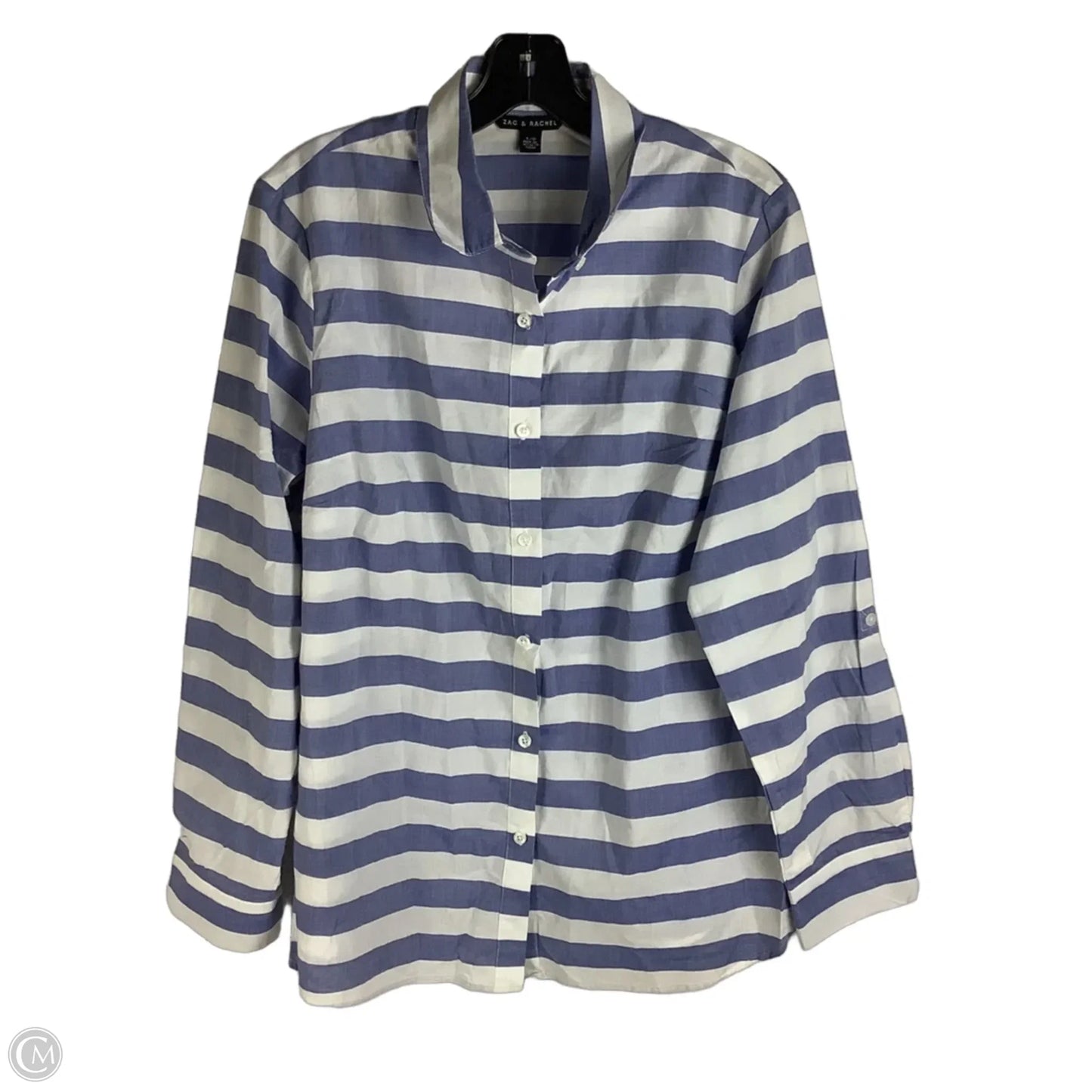 Top Long Sleeve By Zac And Rachel In Striped Pattern, Size: L