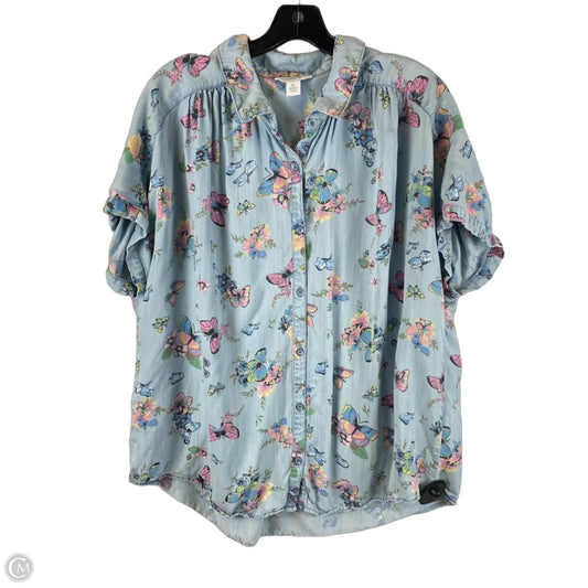 Top Short Sleeve By Intro In Multi-colored, Size: Xl