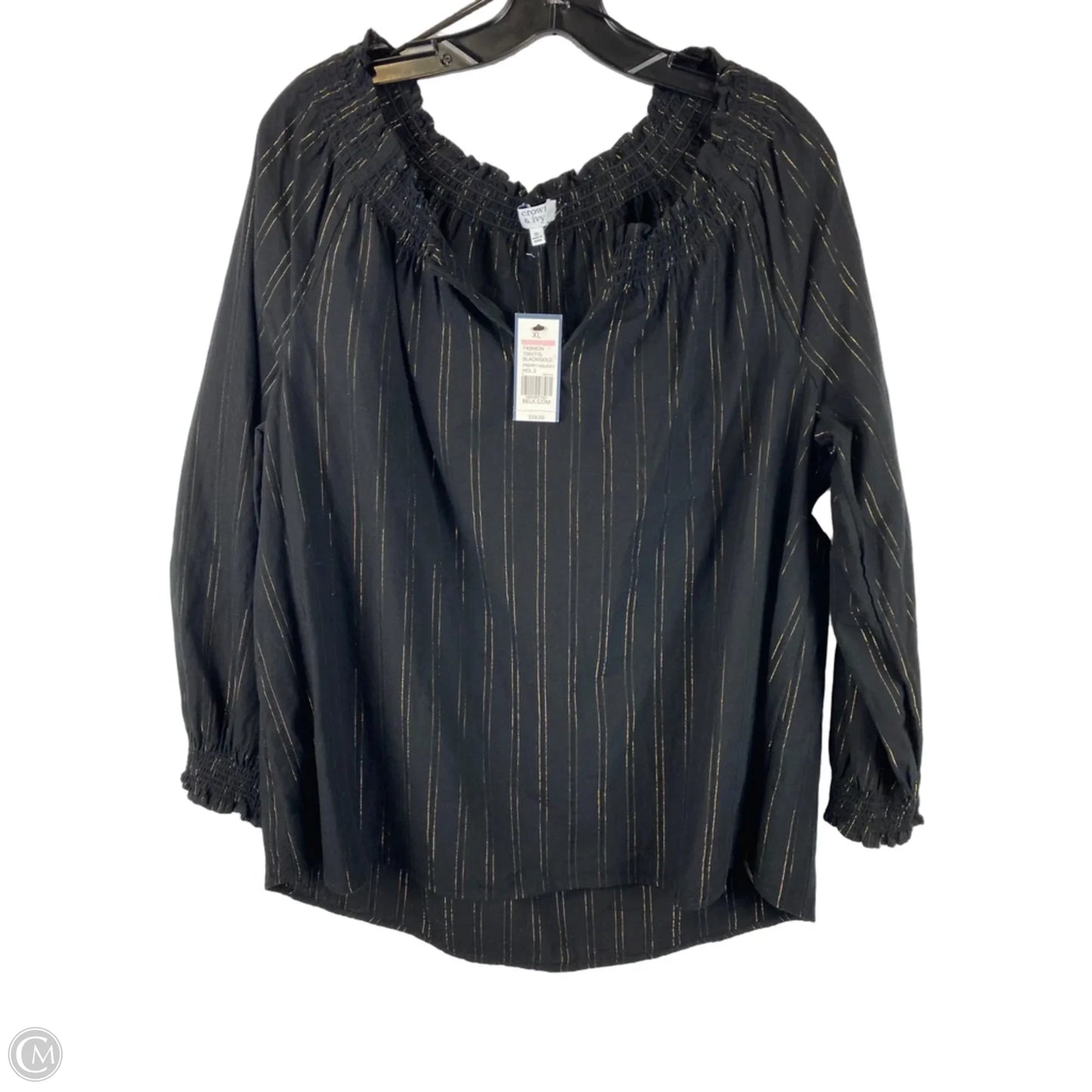 Top Long Sleeve By Crown And Ivy In Black, Size: Xl