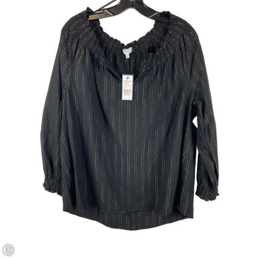 Top Long Sleeve By Crown And Ivy In Black, Size: Xl