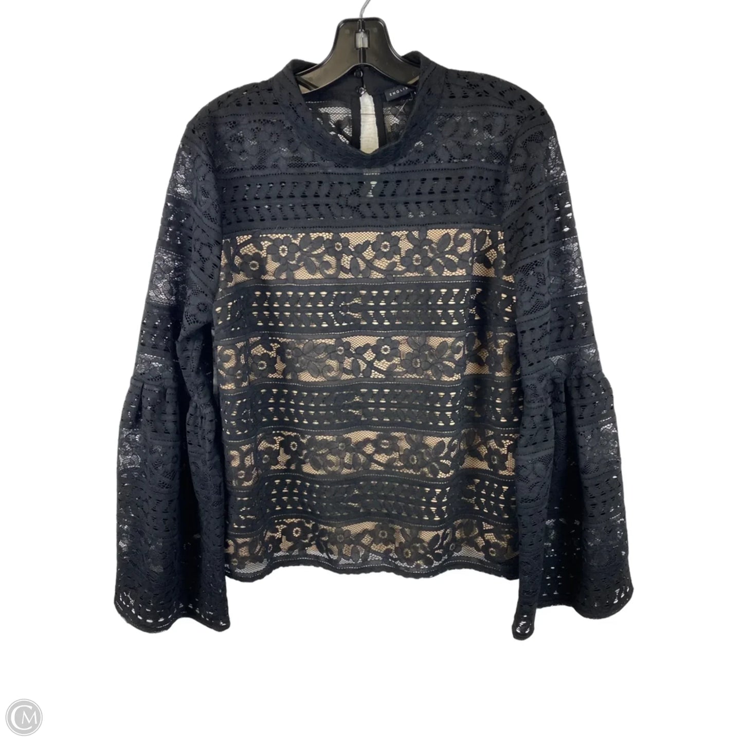 Top Long Sleeve By English Factory In Black, Size: L