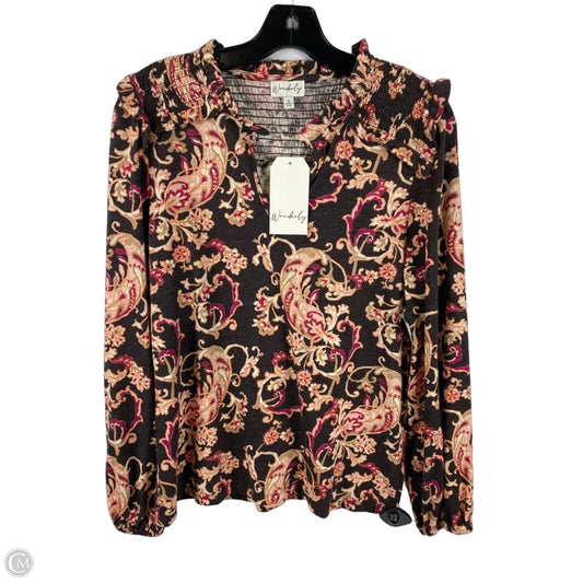 Top Long Sleeve By Wonderly In Multi-colored, Size: S