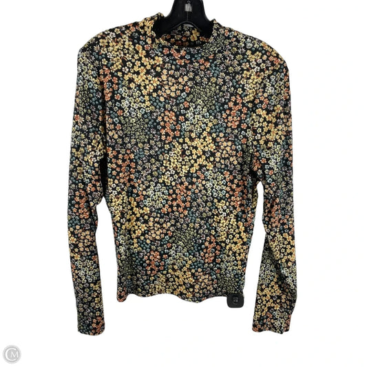 Top Long Sleeve By Willow & Root In Floral Print, Size: L