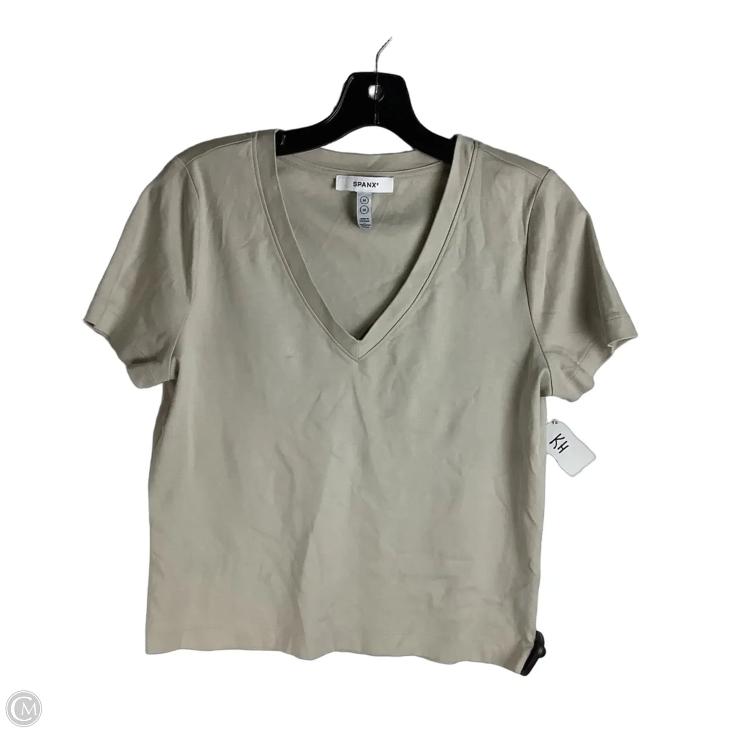 Top Short Sleeve By Spanx In Taupe, Size: M